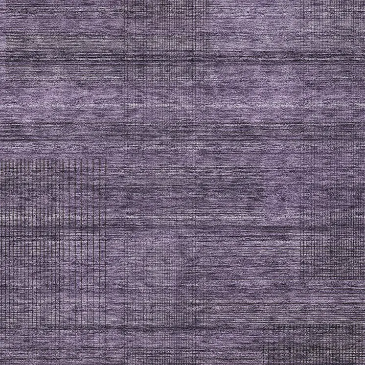 3' X 5' Plum Purple And Gray Striped Washable Indoor Outdoor Area Rug