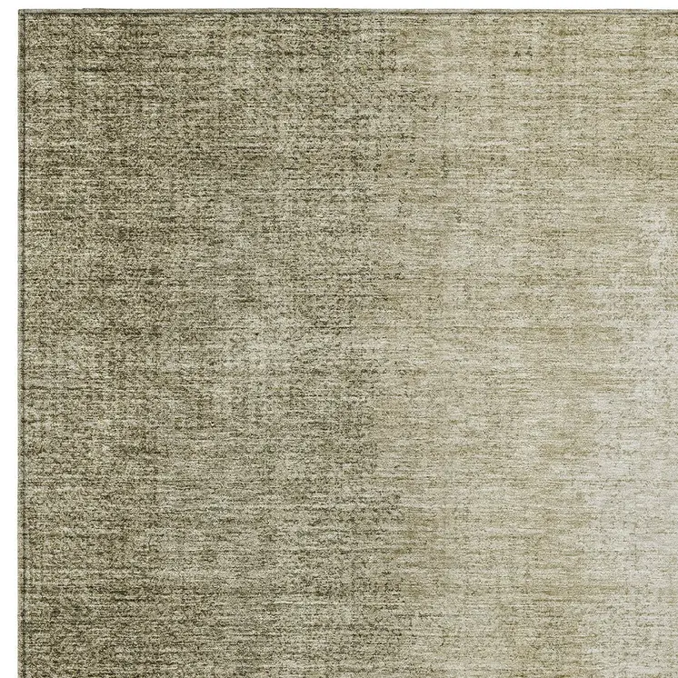 3' X 5' Brown Beige And Taupe Abstract Washable Indoor Outdoor Area Rug