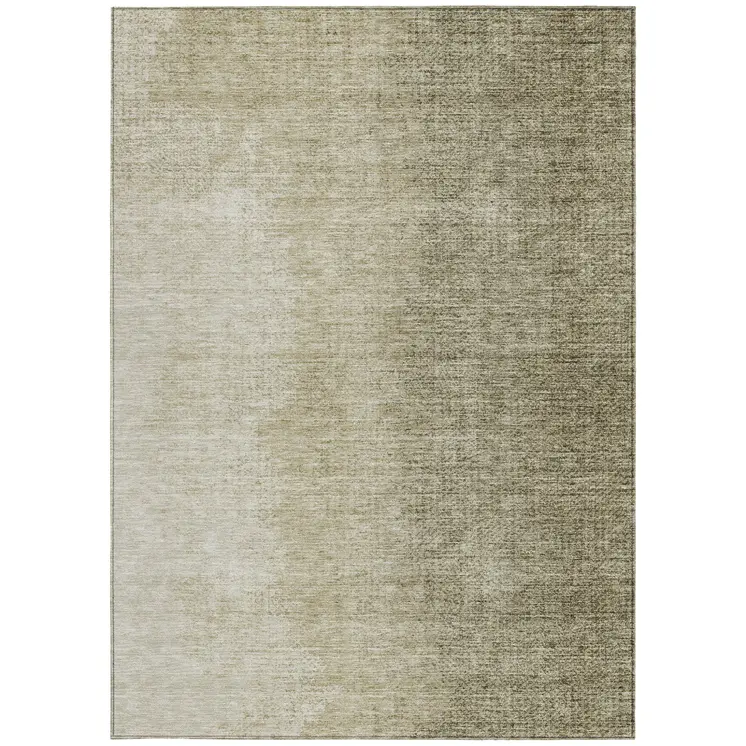 10' X 14' Brown Beige And Taupe Abstract Washable Indoor Outdoor Area Rug