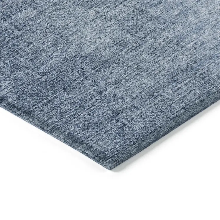 5' X 8' Navy Blue And Sky Blue Abstract Washable Indoor Outdoor Area Rug