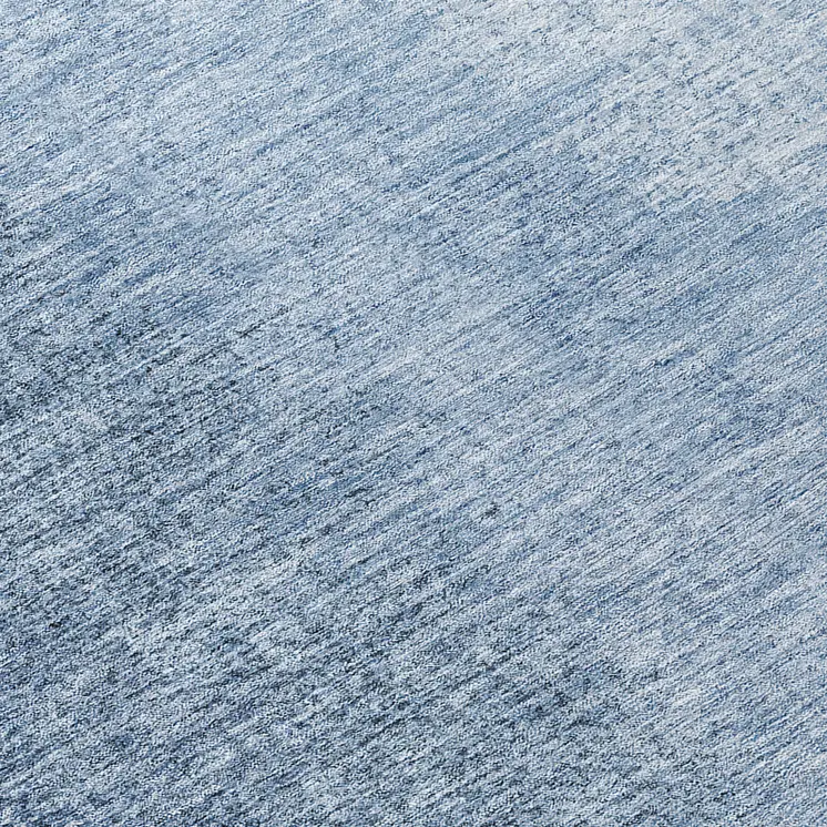 8' Navy Blue And Sky Blue Round Abstract Washable Indoor Outdoor Area Rug