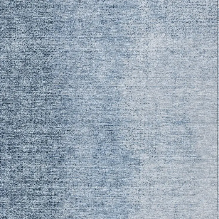 10' X 14' Navy Blue And Sky Blue Abstract Washable Indoor Outdoor Area Rug