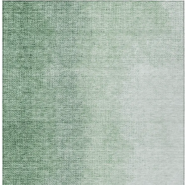 5' X 8' Artichoke Green And Fern Green Abstract Washable Indoor Outdoor Area Rug