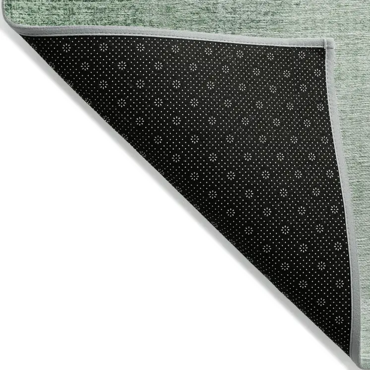8' X 10' Artichoke Green And Fern Green Abstract Washable Indoor Outdoor Area Rug