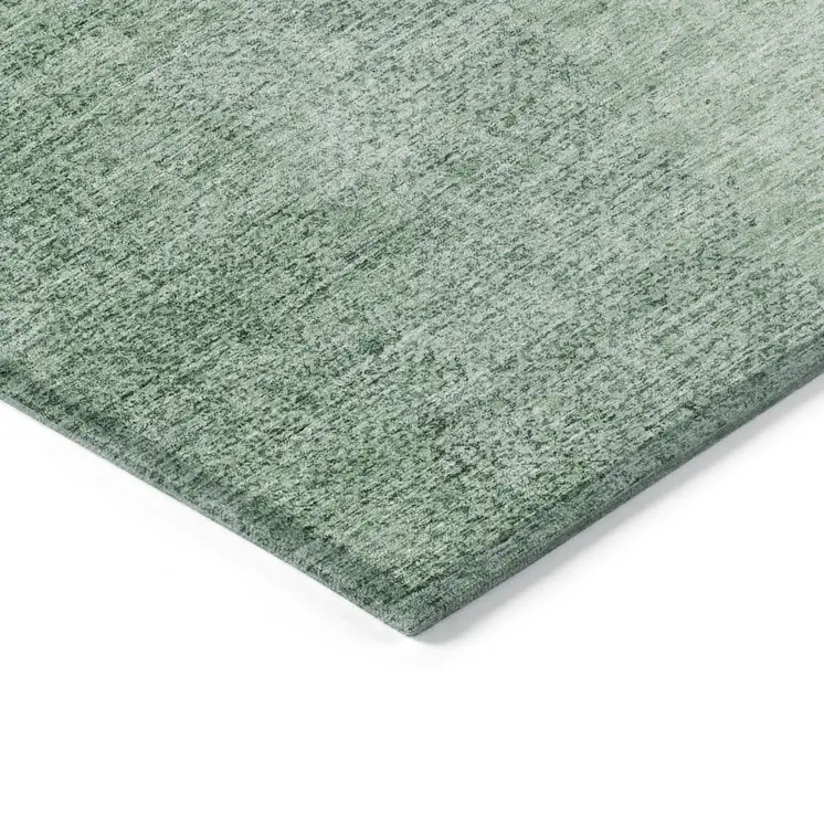 8' X 10' Artichoke Green And Fern Green Abstract Washable Indoor Outdoor Area Rug