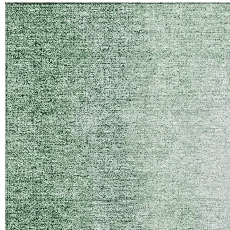 10' X 14' Artichoke Green And Fern Green Abstract Washable Indoor Outdoor Area Rug