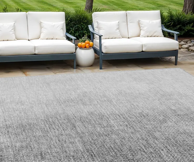 10' X 14' Gray And Silver Abstract Washable Indoor Outdoor Area Rug