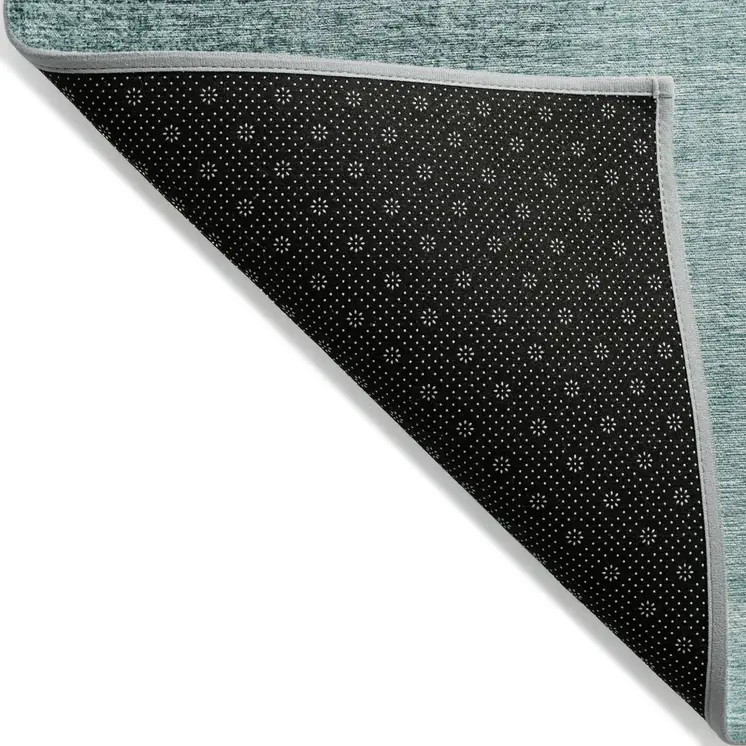 3' X 5' Teal Blue And Aqua Abstract Washable Indoor Outdoor Area Rug