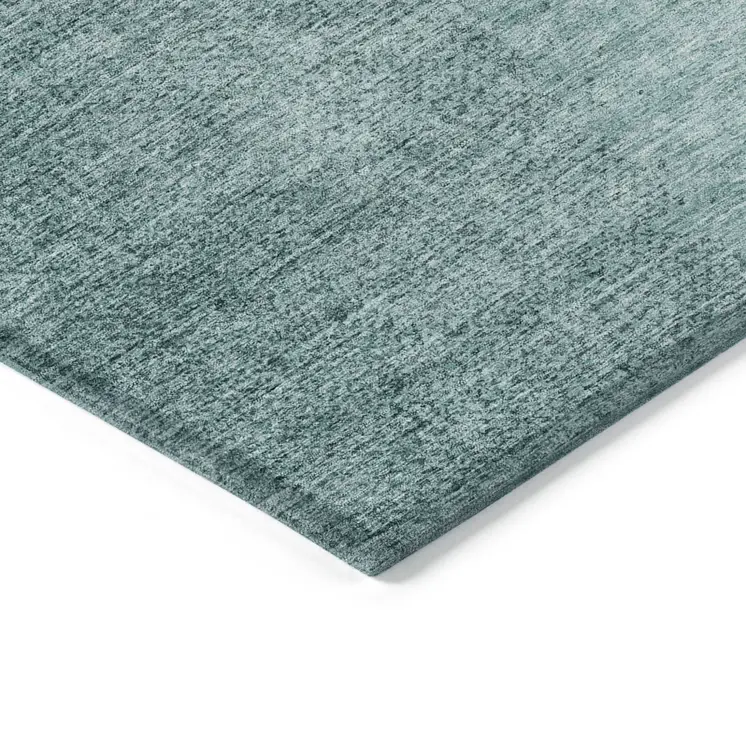 3' X 5' Teal Blue And Aqua Abstract Washable Indoor Outdoor Area Rug