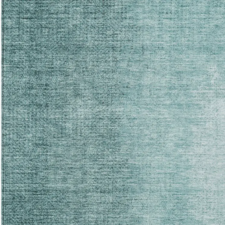 5' X 8' Teal Blue And Aqua Abstract Washable Indoor Outdoor Area Rug