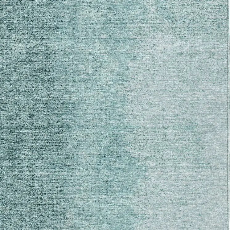 10' X 14' Teal Blue And Aqua Abstract Washable Indoor Outdoor Area Rug