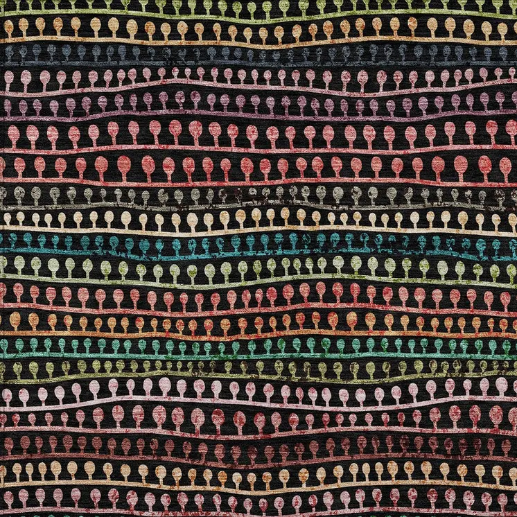 10' X 14' Black Green And Gold Striped Washable Indoor Outdoor Area Rug