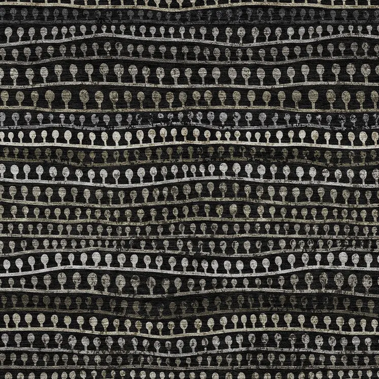 5' X 8' Taupe Charcoal And Gray Striped Washable Indoor Outdoor Area Rug