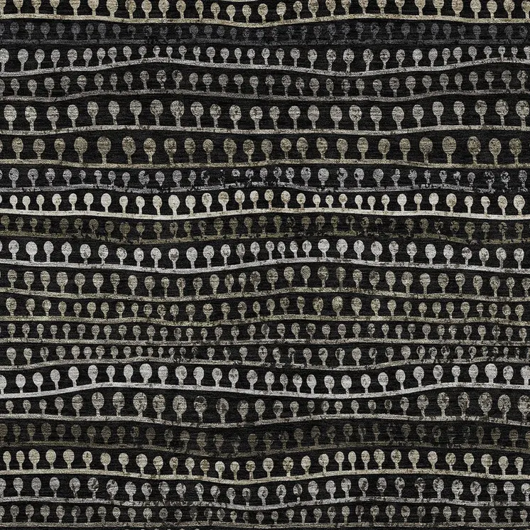 10' X 14' Taupe Charcoal And Gray Striped Washable Indoor Outdoor Area Rug