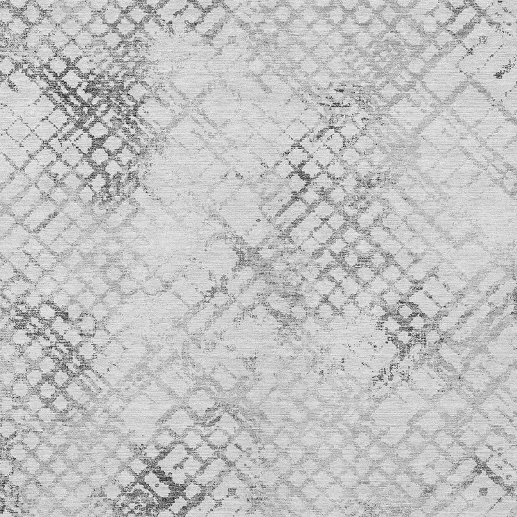 9' X 12' Gray Charcoal And Silver Geometric Washable Indoor Outdoor Area Rug