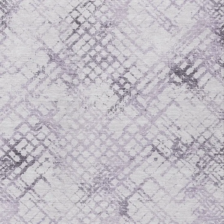 3' X 5' Purple Lavender And Silver Geometric Washable Indoor Outdoor Area Rug
