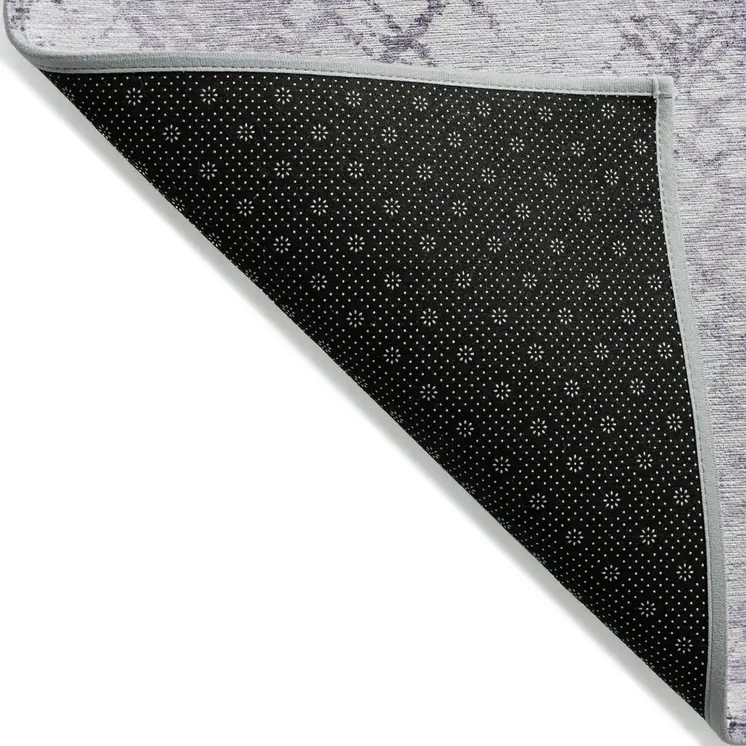 10' X 14' Purple Lavender And Silver Geometric Washable Indoor Outdoor Area Rug