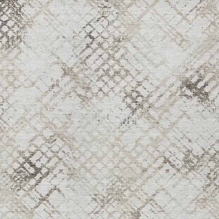 3' X 5' Taupe Beige And Brown Geometric Washable Indoor Outdoor Area Rug