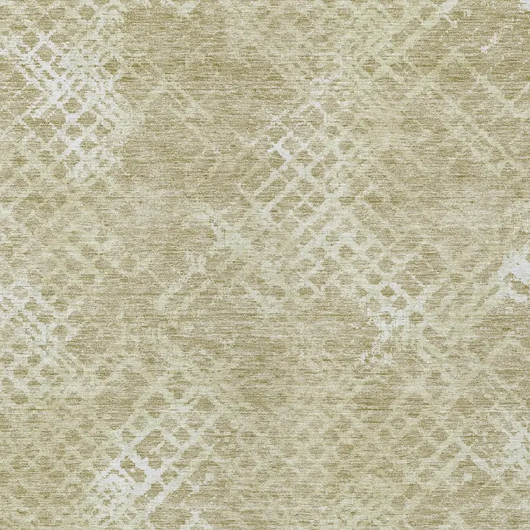 8' X 10' Beige Tan And Ivory Geometric Washable Indoor Outdoor Area Rug