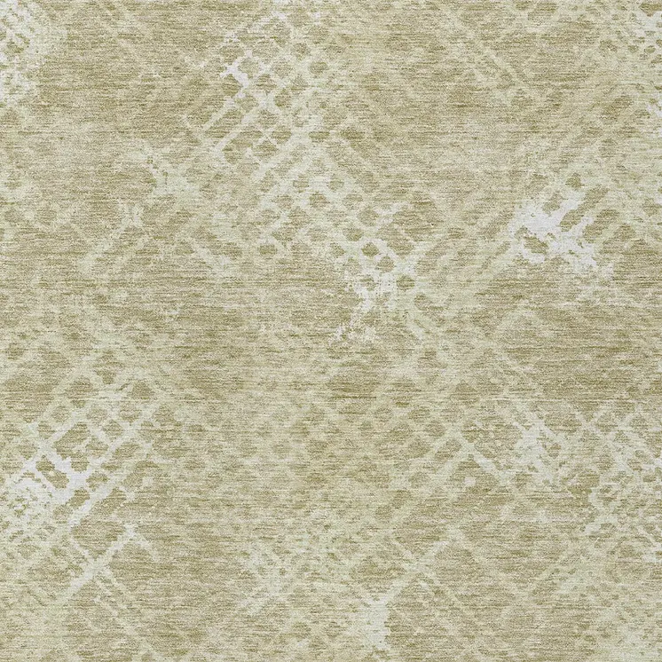 9' X 12' Beige Tan And Ivory Geometric Washable Indoor Outdoor Area Rug