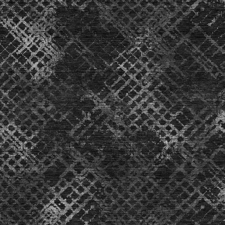 9' X 12' Charcoal Gray And Silver Geometric Washable Indoor Outdoor Area Rug