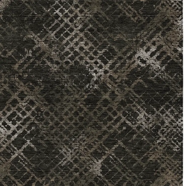 5' X 8' Brown And Chocolate Geometric Washable Indoor Outdoor Area Rug