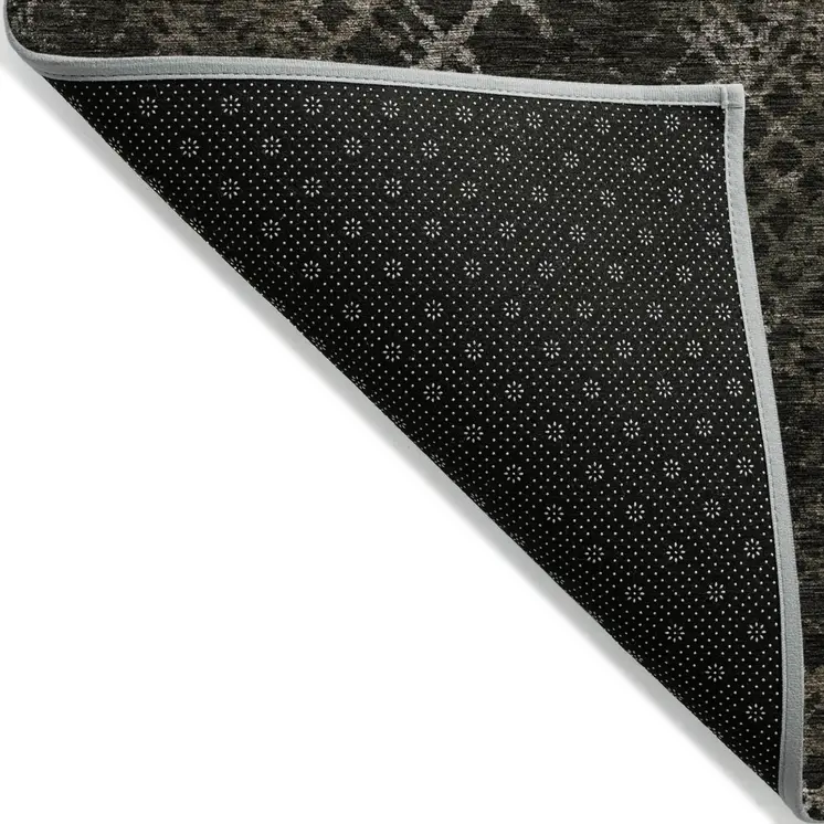 10' X 14' Brown And Chocolate Geometric Washable Indoor Outdoor Area Rug