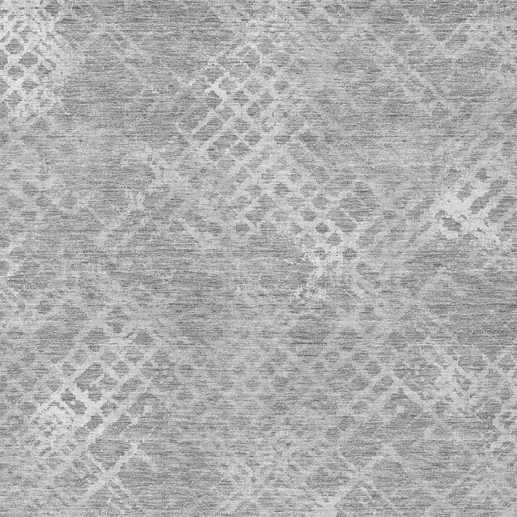 9' X 12' Gray And Silver Geometric Washable Indoor Outdoor Area Rug