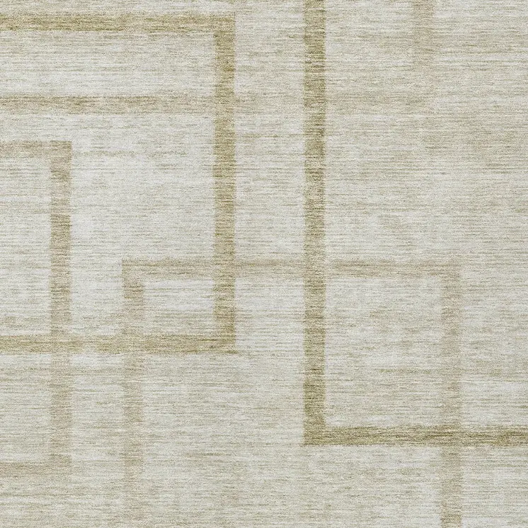 5' X 8' Beige Tan And Taupe Geometric Washable Indoor Outdoor Area Rug