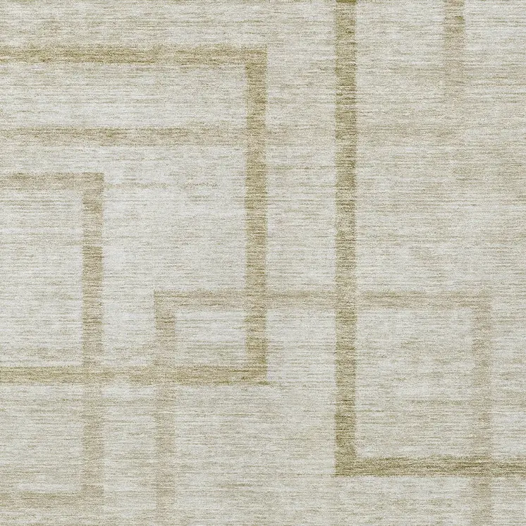 10' X 14' Beige Tan And Taupe Geometric Washable Indoor Outdoor Area Rug