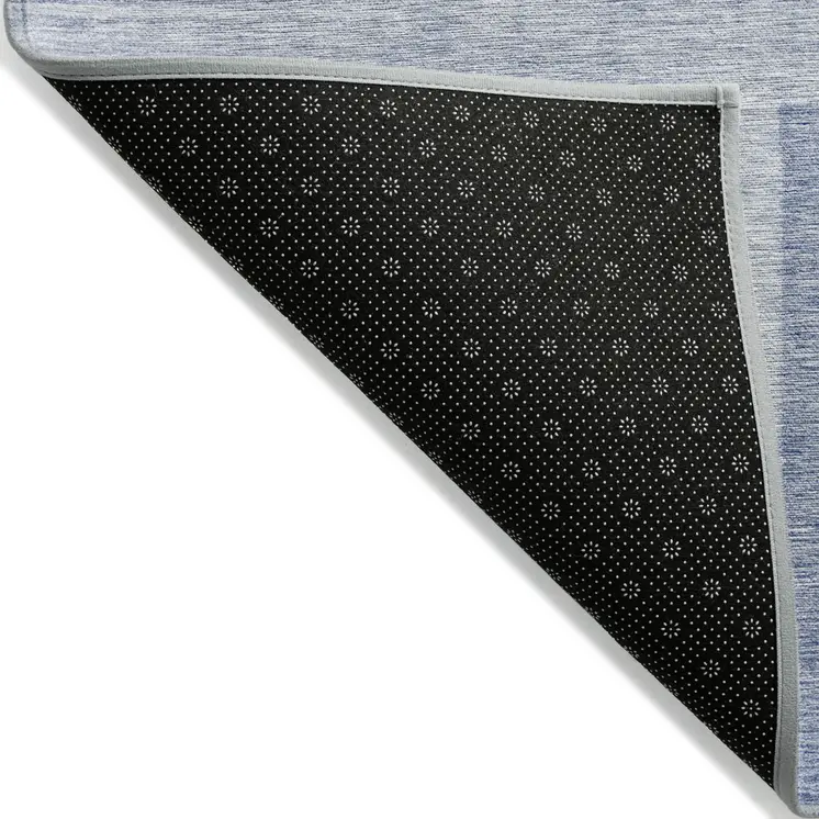 3' X 5' Sky Blue And Denim Blue Geometric Washable Indoor Outdoor Area Rug