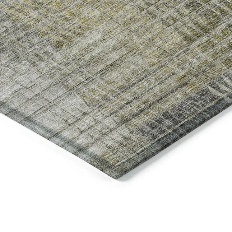 3' X 5' Taupe Beige And Brown Abstract Washable Indoor Outdoor Area Rug