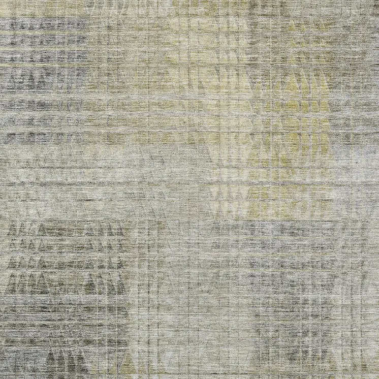 10' X 14' Taupe Beige And Brown Abstract Washable Indoor Outdoor Area Rug