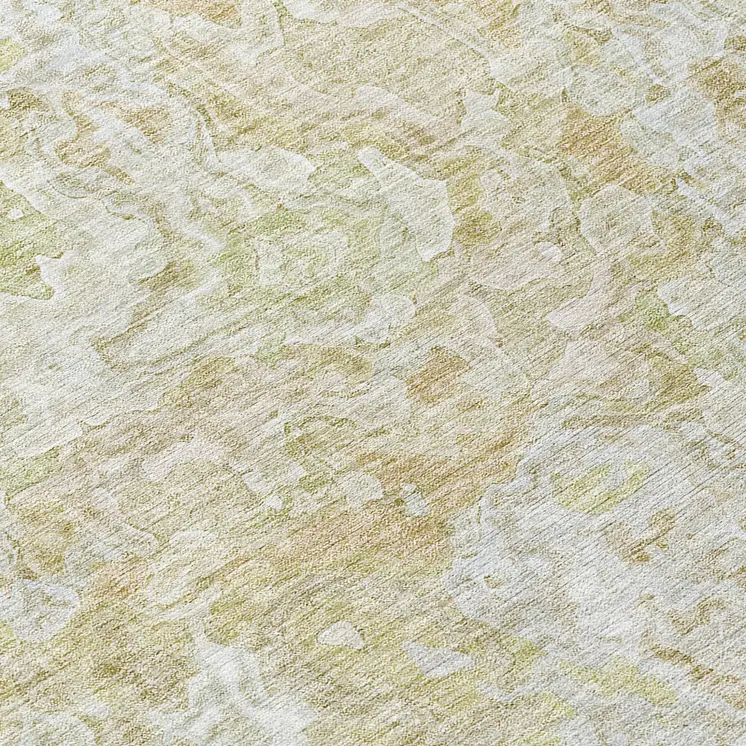 8' Beige Tan And Taupe Round Abstract Washable Indoor Outdoor Area Rug