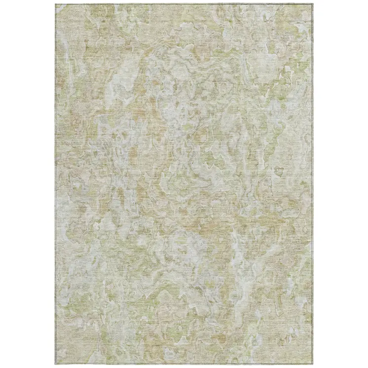 9' X 12' Beige Tan And Taupe Abstract Washable Indoor Outdoor Area Rug