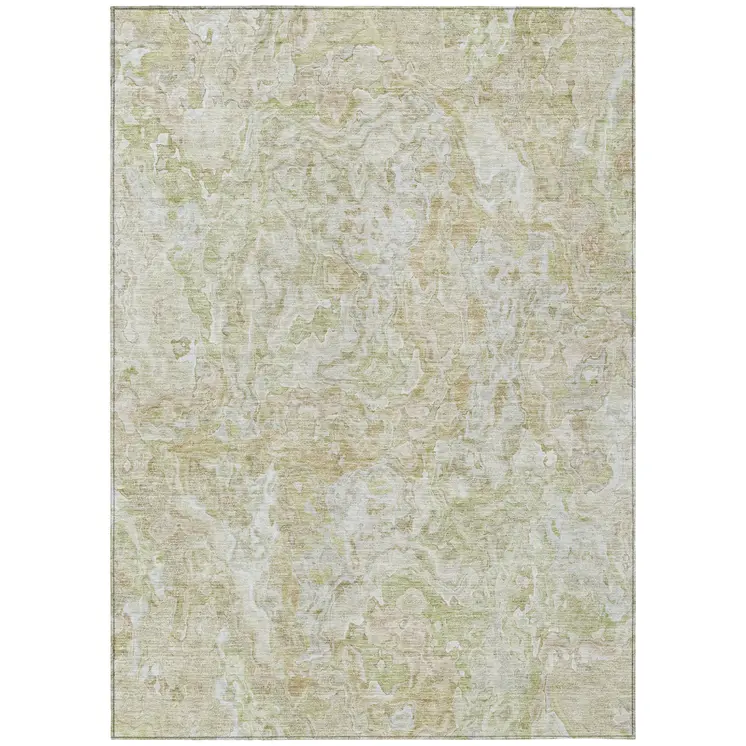 10' X 14' Beige Tan And Taupe Abstract Washable Indoor Outdoor Area Rug