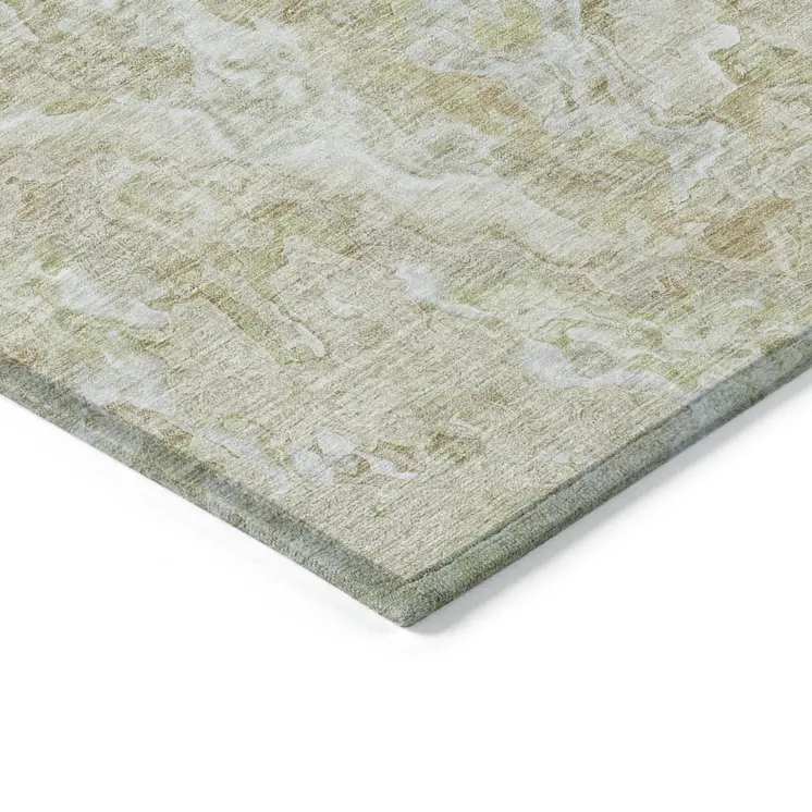 10' X 14' Beige Tan And Taupe Abstract Washable Indoor Outdoor Area Rug