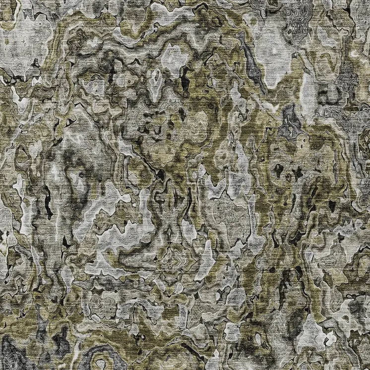 10' X 14' Brown Beige And Tan Abstract Washable Indoor Outdoor Area Rug