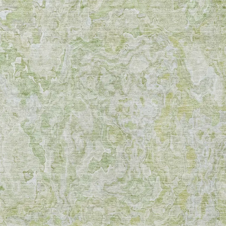 3' X 5' Artichoke Green And Fern Green Abstract Washable Indoor Outdoor Area Rug