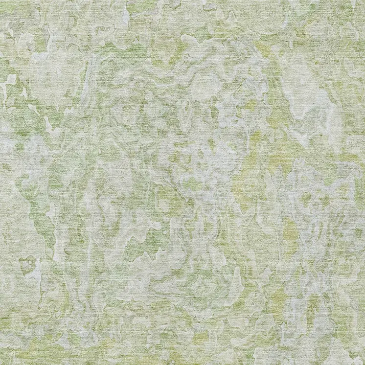 9' X 12' Artichoke Green And Fern Green Abstract Washable Indoor Outdoor Area Rug