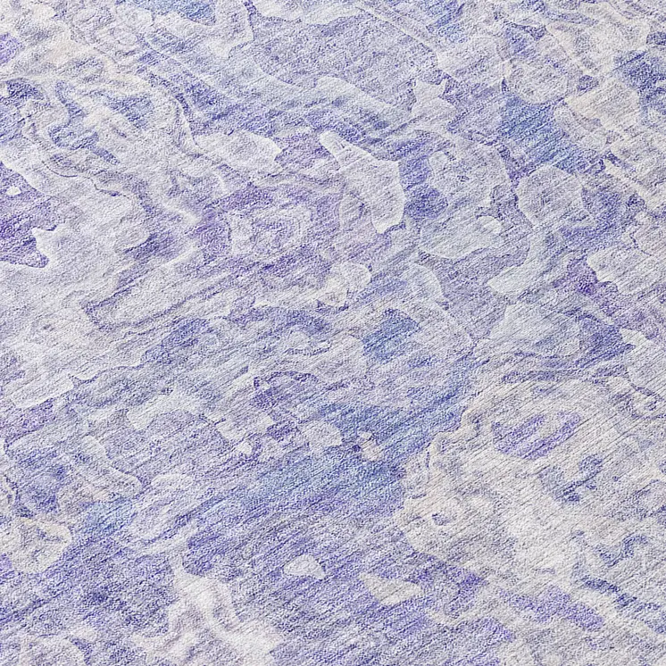8' Plum Purple And Lavender Round Abstract Washable Indoor Outdoor Area Rug