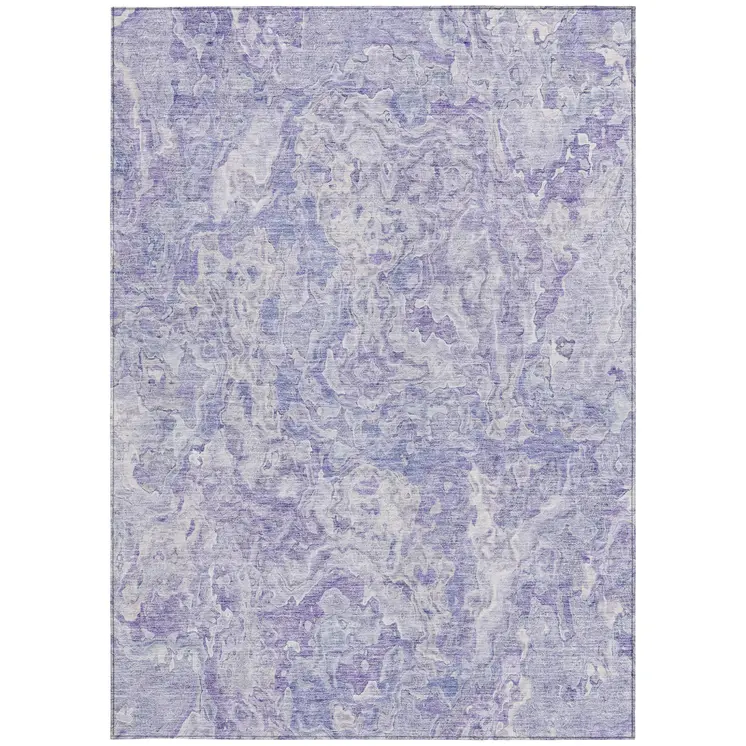 9' X 12' Plum Purple And Lavender Abstract Washable Indoor Outdoor Area Rug