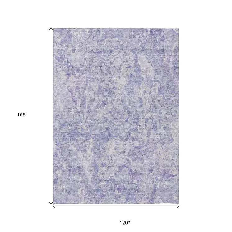 10' X 14' Plum Purple And Lavender Abstract Washable Indoor Outdoor Area Rug