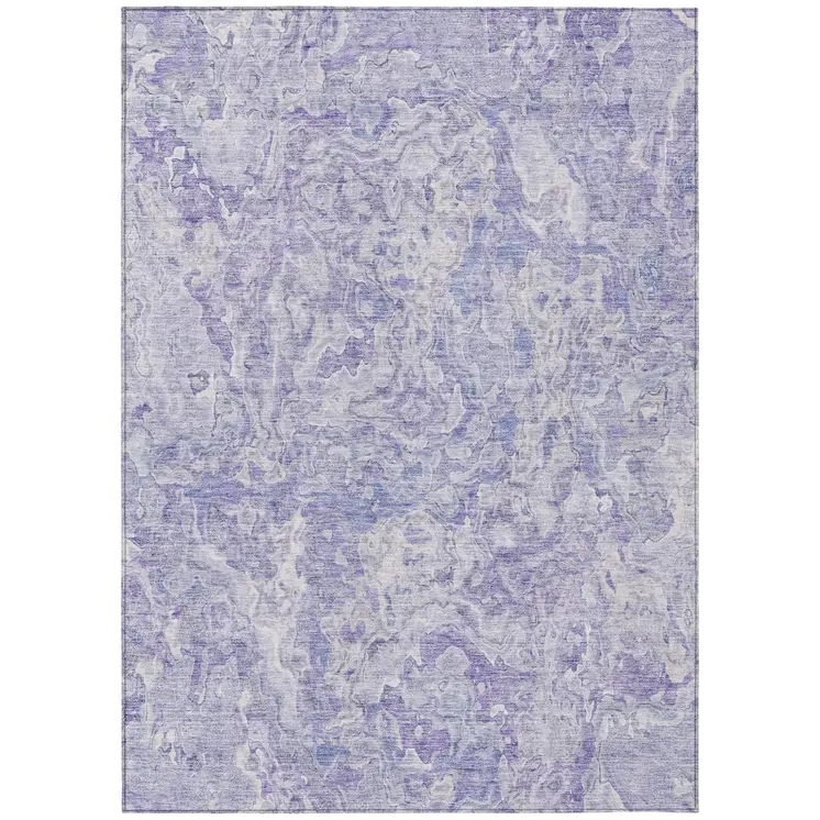 10' X 14' Plum Purple And Lavender Abstract Washable Indoor Outdoor Area Rug