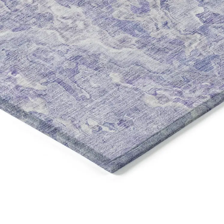 10' X 14' Plum Purple And Lavender Abstract Washable Indoor Outdoor Area Rug