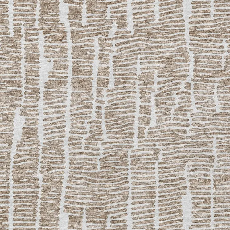 3' X 5' Brown And Ivory Abstract Washable Indoor Outdoor Area Rug