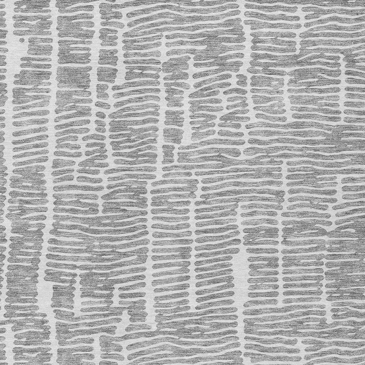 3' X 5' Gray And Ivory Abstract Washable Indoor Outdoor Area Rug