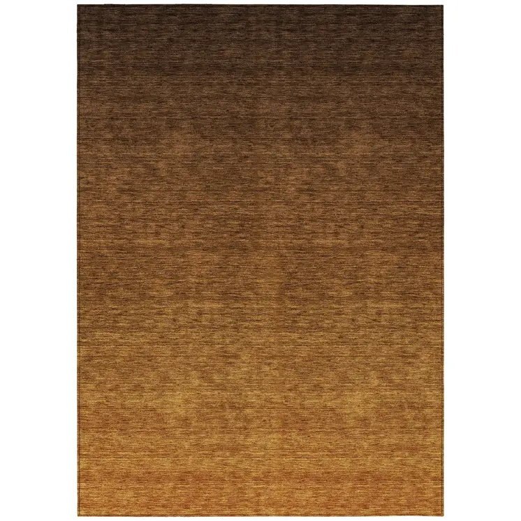 5' X 8' Chocolate And Brown Ombre Washable Indoor Outdoor Area Rug
