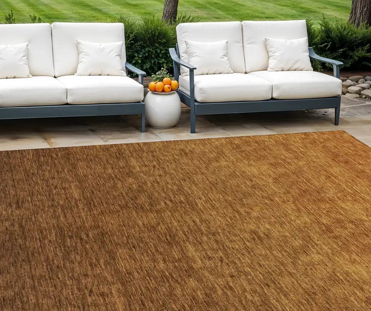 8' X 10' Chocolate And Brown Ombre Washable Indoor Outdoor Area Rug