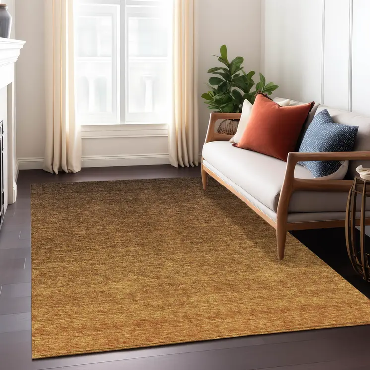 8' X 10' Chocolate And Brown Ombre Washable Indoor Outdoor Area Rug